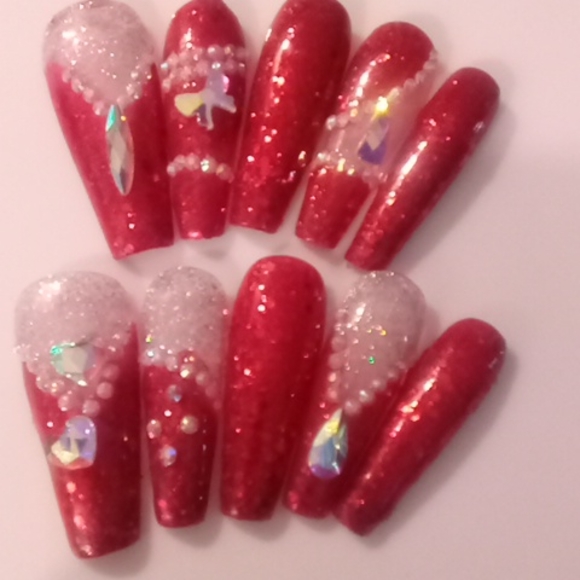 Other - Ruby red fingers press on nails
